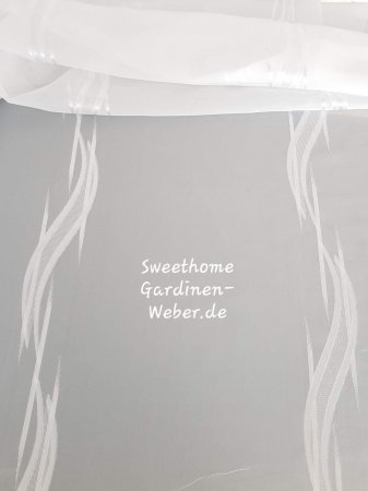 Voile Scherli 280 cm. weiß Welle